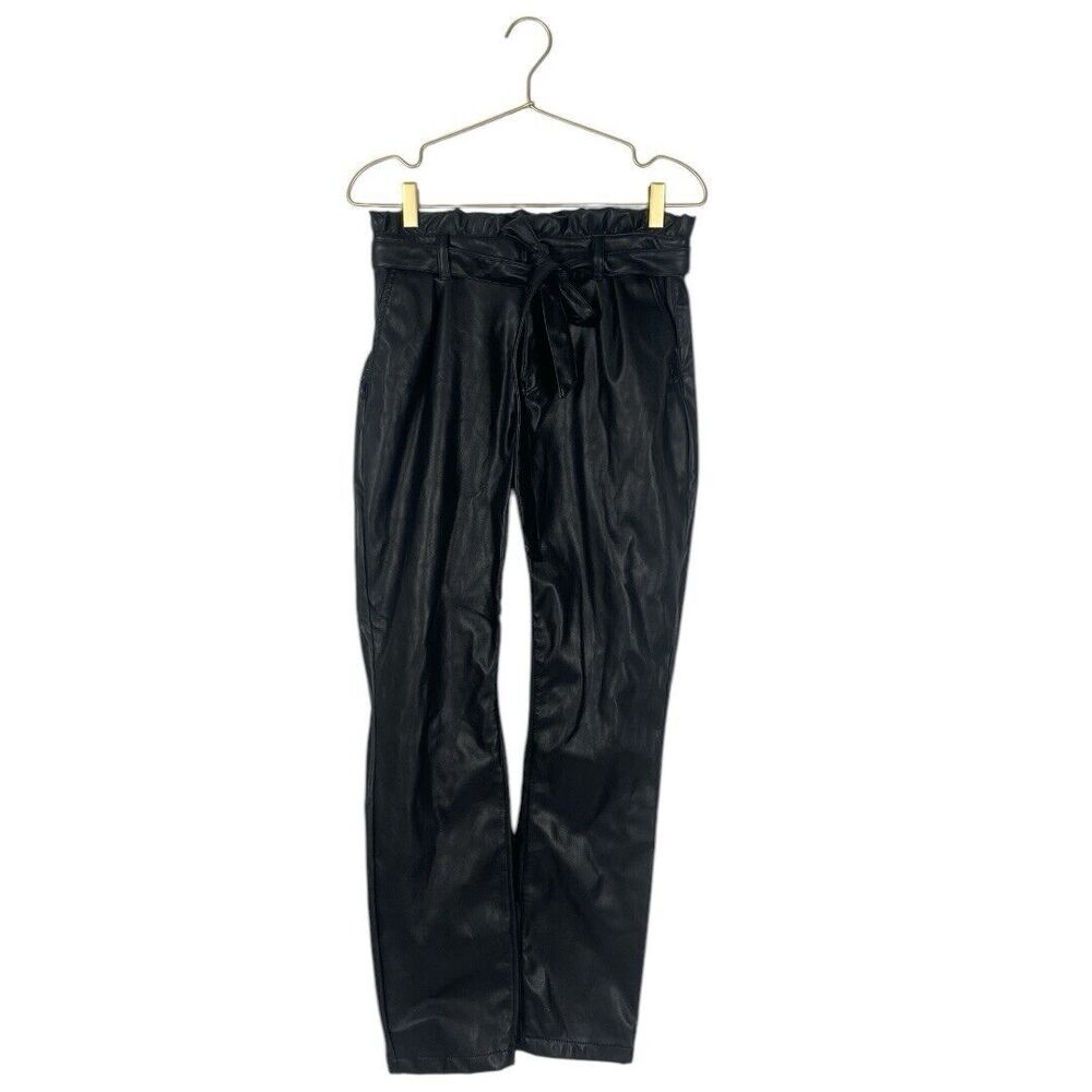 Ashley Mason Black Faux Leather Pants Skinny Size 28 WP436
